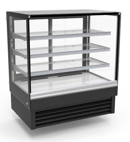 72" Flat Glass Cake Display Cooler, 70.9" x 31.5" x 53.5" - Chefcoca