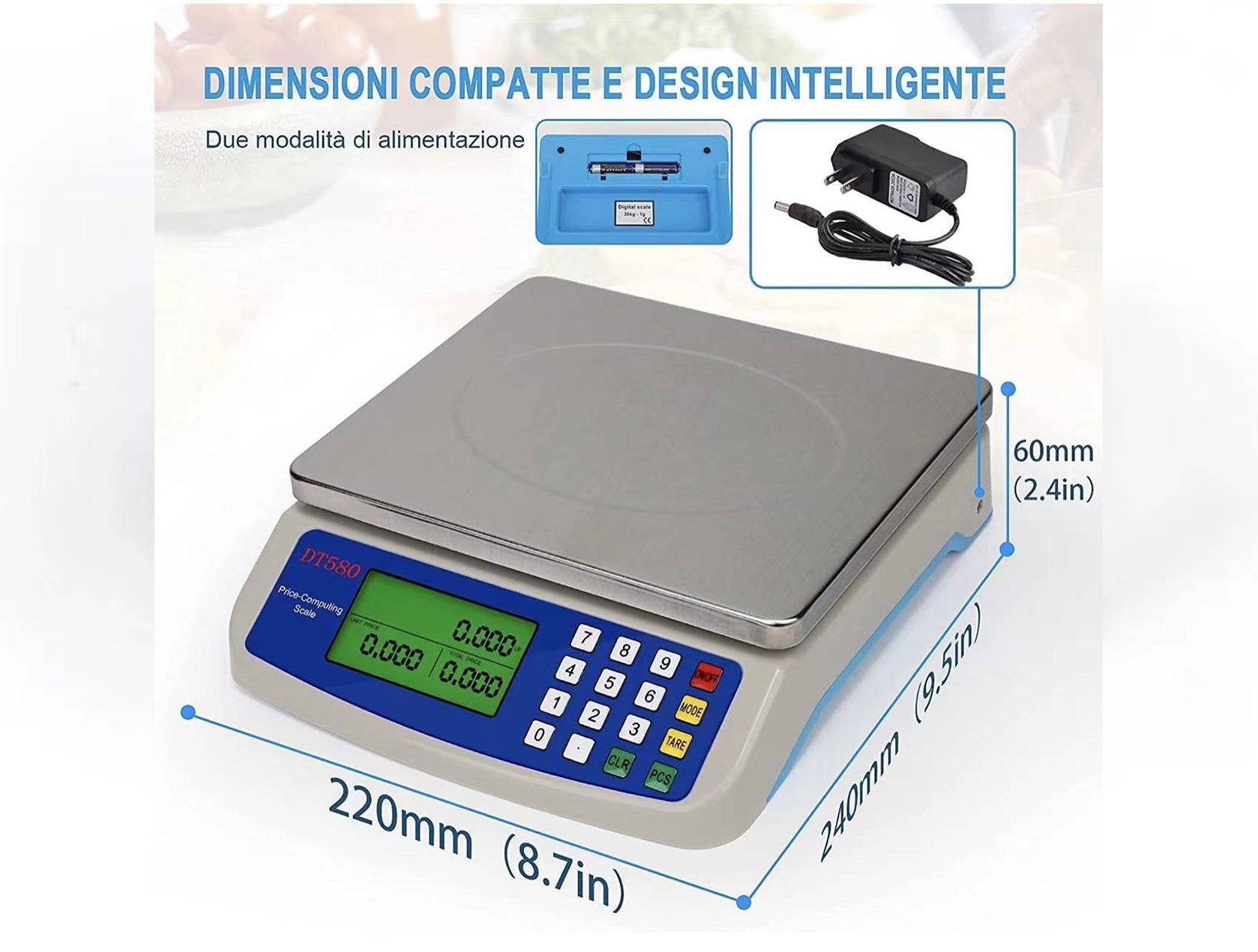 Electronic Kitchen Scale Stainless Steel Digital Food Scale,30kg/1g - Chefcoca