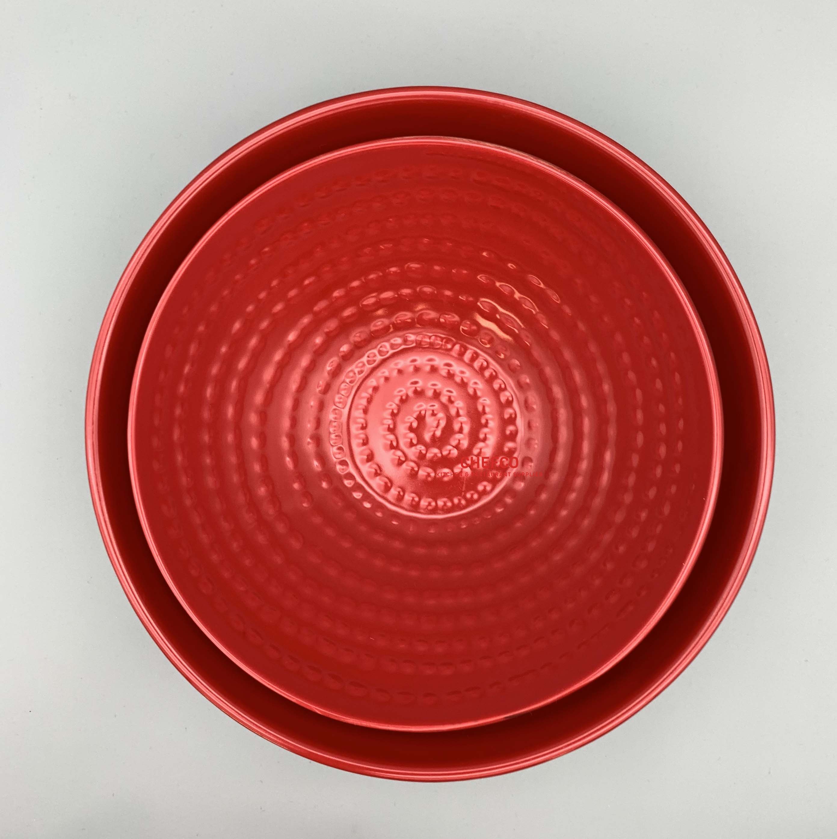 Black and Red Melamine Ramen Bowl with Engraved Pattern (DT3076-DT3078) - Chefcoca