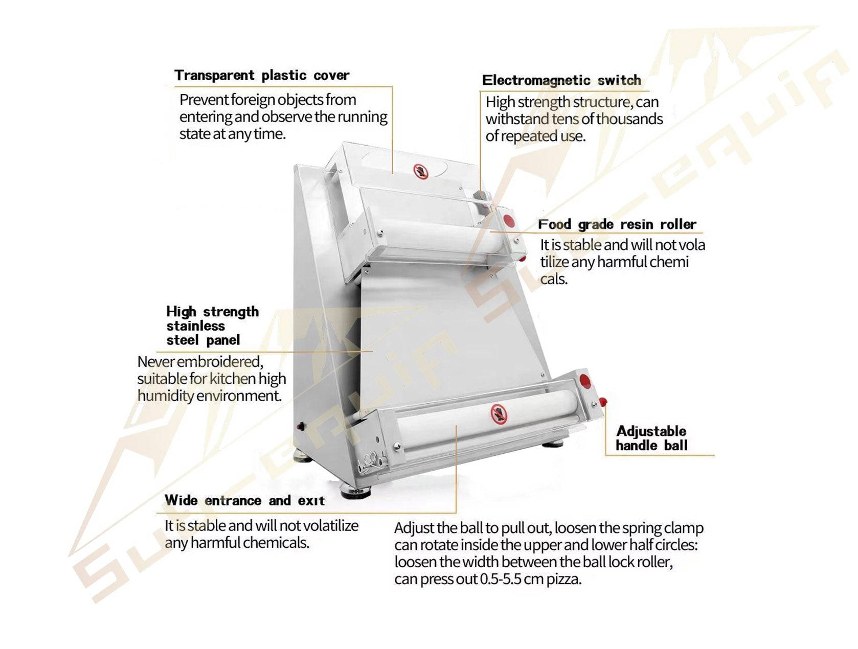Electric Automatic pizza dough roller maker machine - Chefcoca