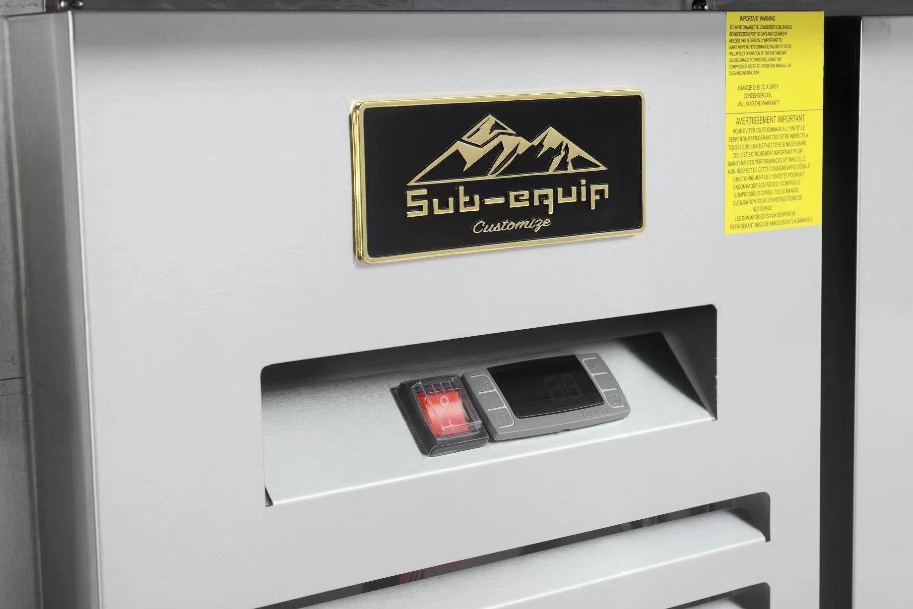 Sub-equip CUSC-84G 84" 3 Door Sandwich Prep Table with Sneeze Guard - Chefcoca