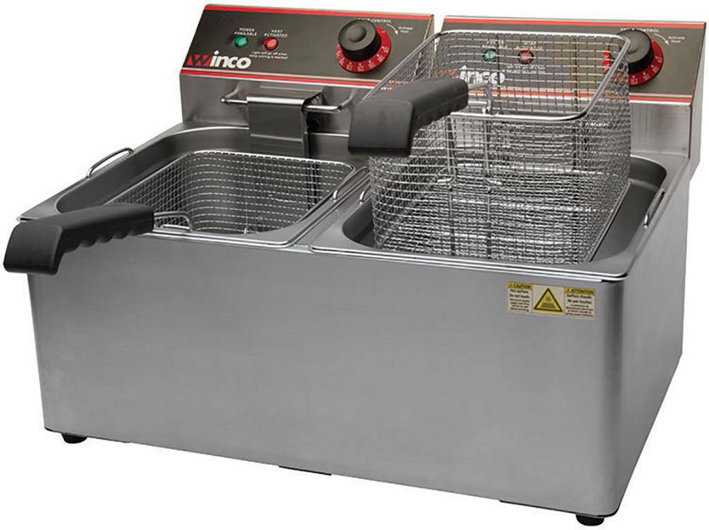Winco Countertop Double Well Deep Fryer - Chefcoca