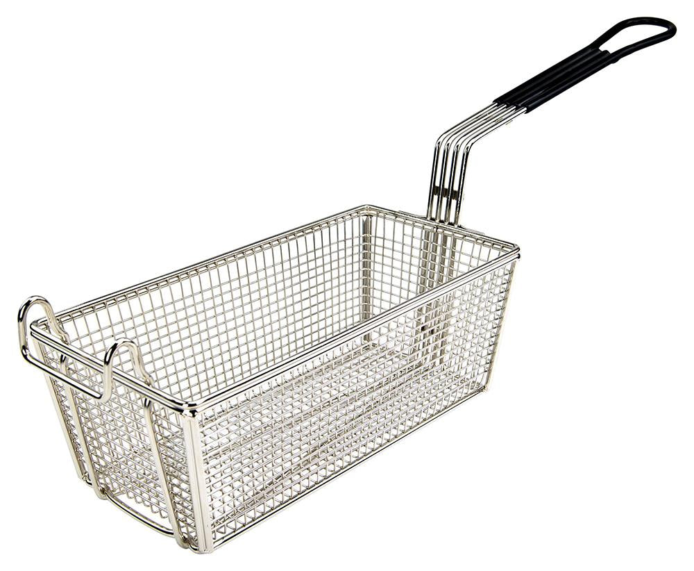 Fry Basket with 10" Black  Handle (11"L x 5-3/8"W x 4-1/8"H) - Chefcoca