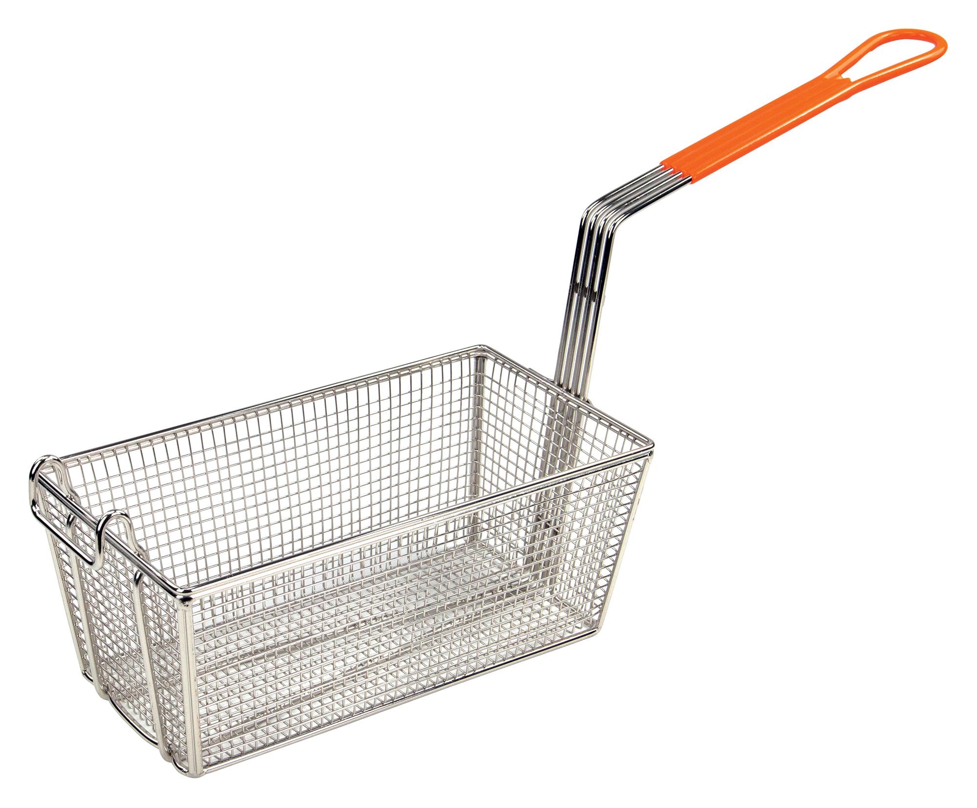 Fry Basket with 10" Orange  Handle (12-1/8"L x 6.5"W x 5-3/8"H) - Chefcoca