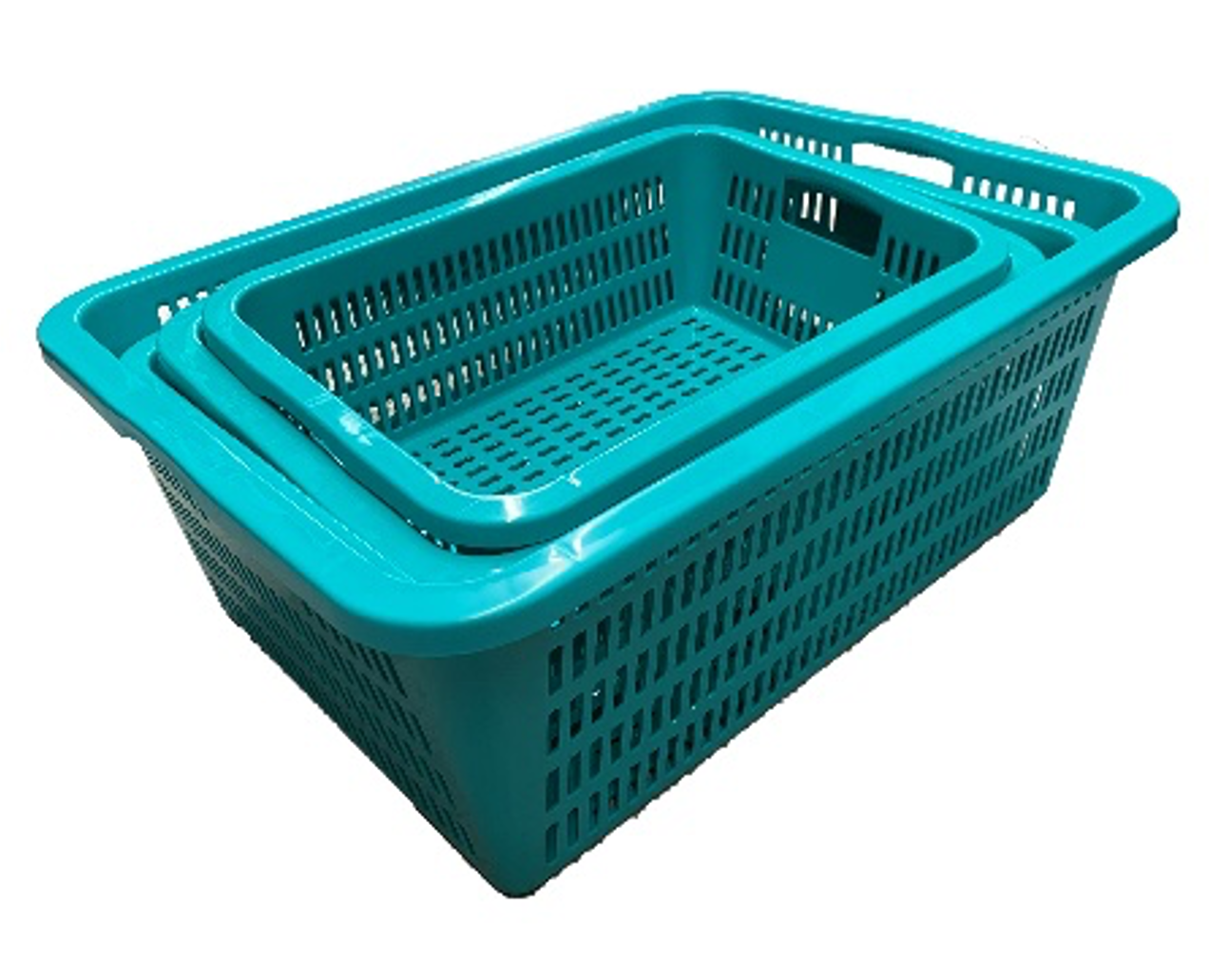 Green Rectangular Vegetable Wash Basket with Cut-out Handle - Chefcoca