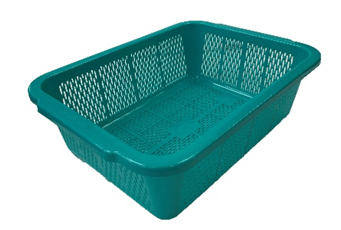 Green Rectangular Vegetable Wash Basket (Fine Grid) - Chefcoca
