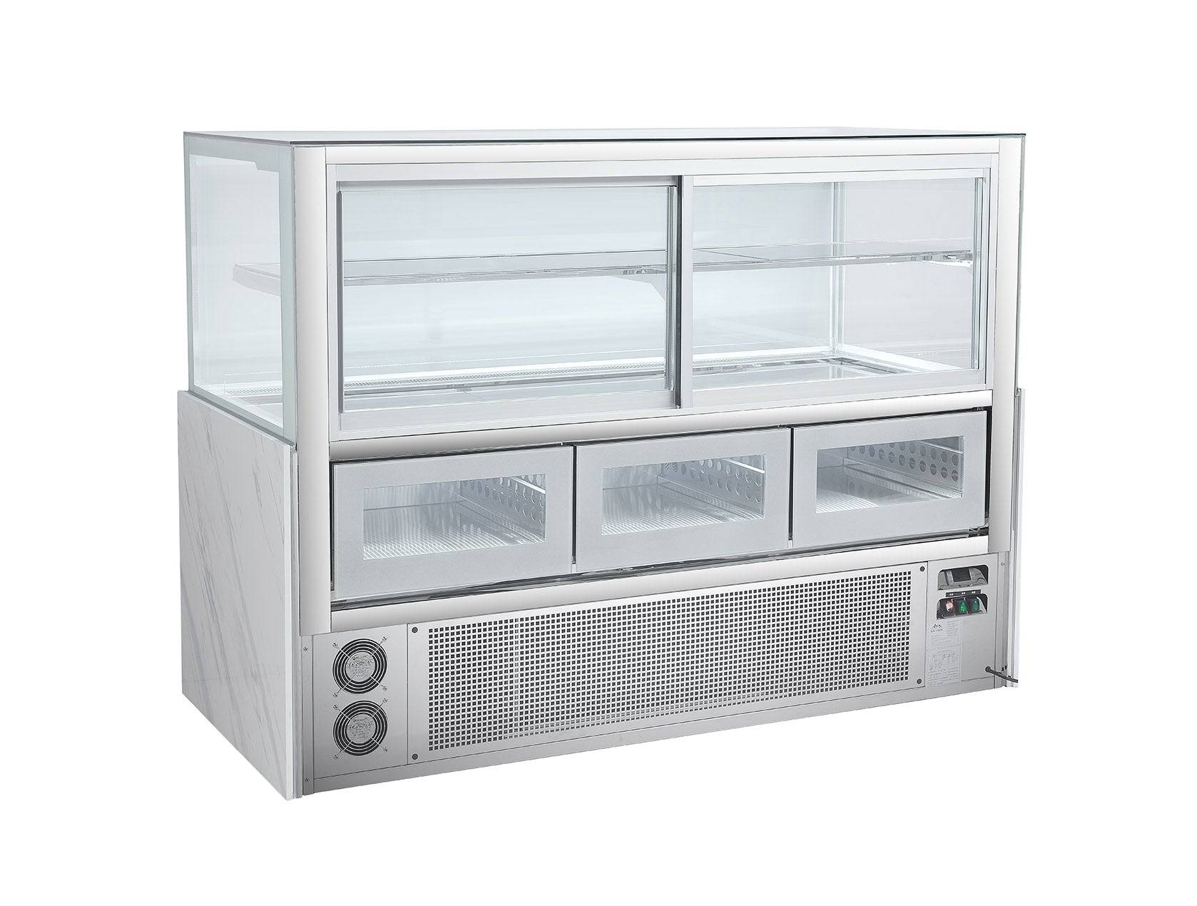 Sub-equip, 71"Cake Display Showcase,Refrigerated Bakery Display Case with LED Lighting - Chefcoca