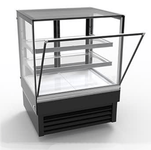 72" Flat Glass Cake Display Cooler, 70.9" x 31.5" x 53.5" - Chefcoca