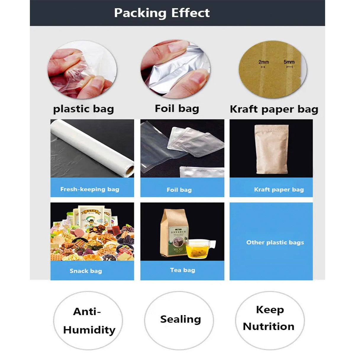 Impulse Heat Manual Film Plastic Brown Paper Bag Sealing Machine - Chefcoca