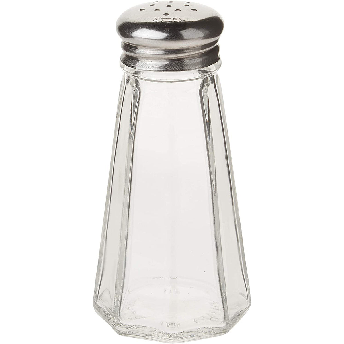 Paneled Shakers with Mushroom Tops, 3-Ounce, Medium, Clear, Stainless Steel - Chefcoca