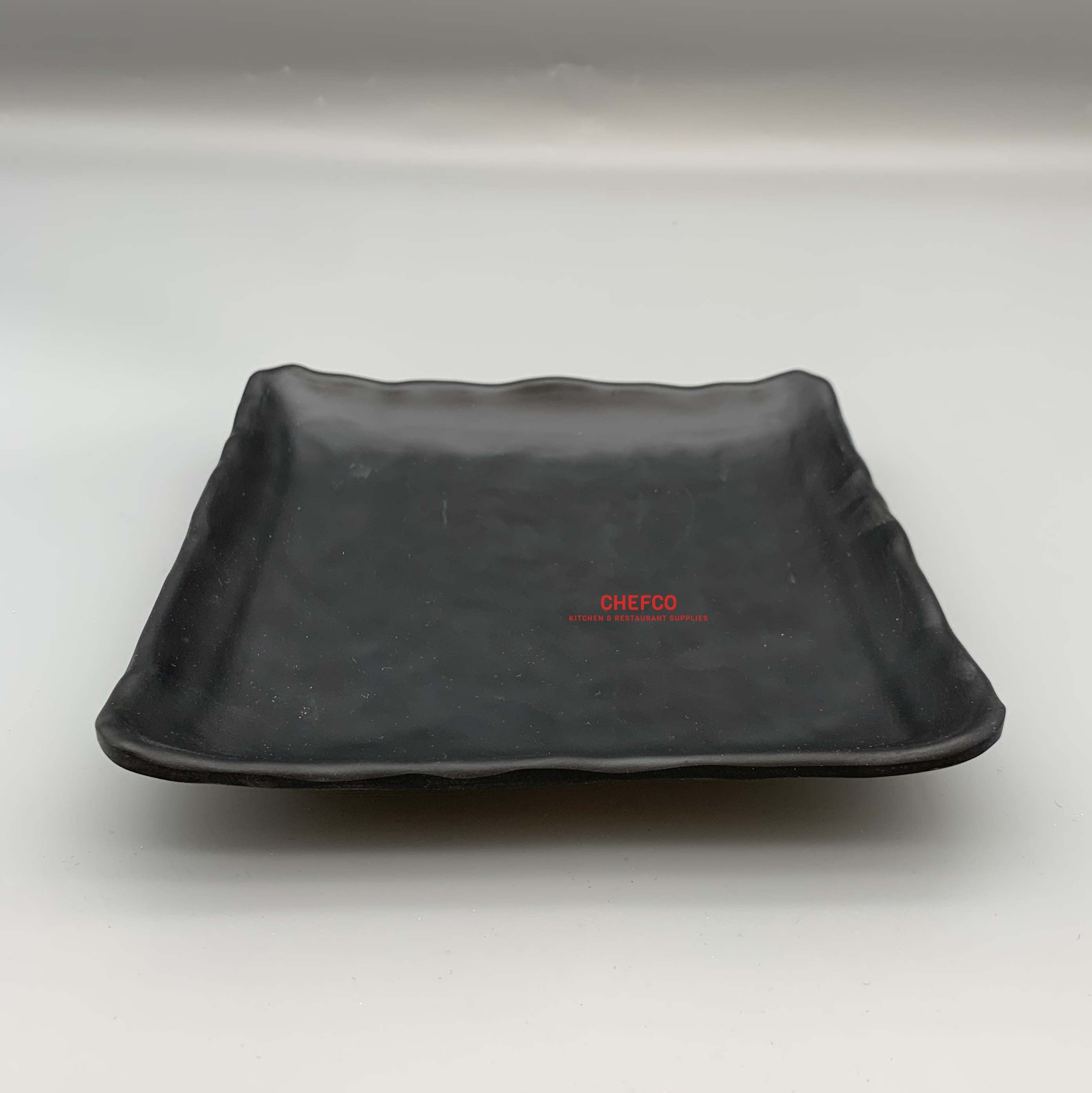 Matte Black Square Rimmed Melamine Plate (G416930) - Chefcoca