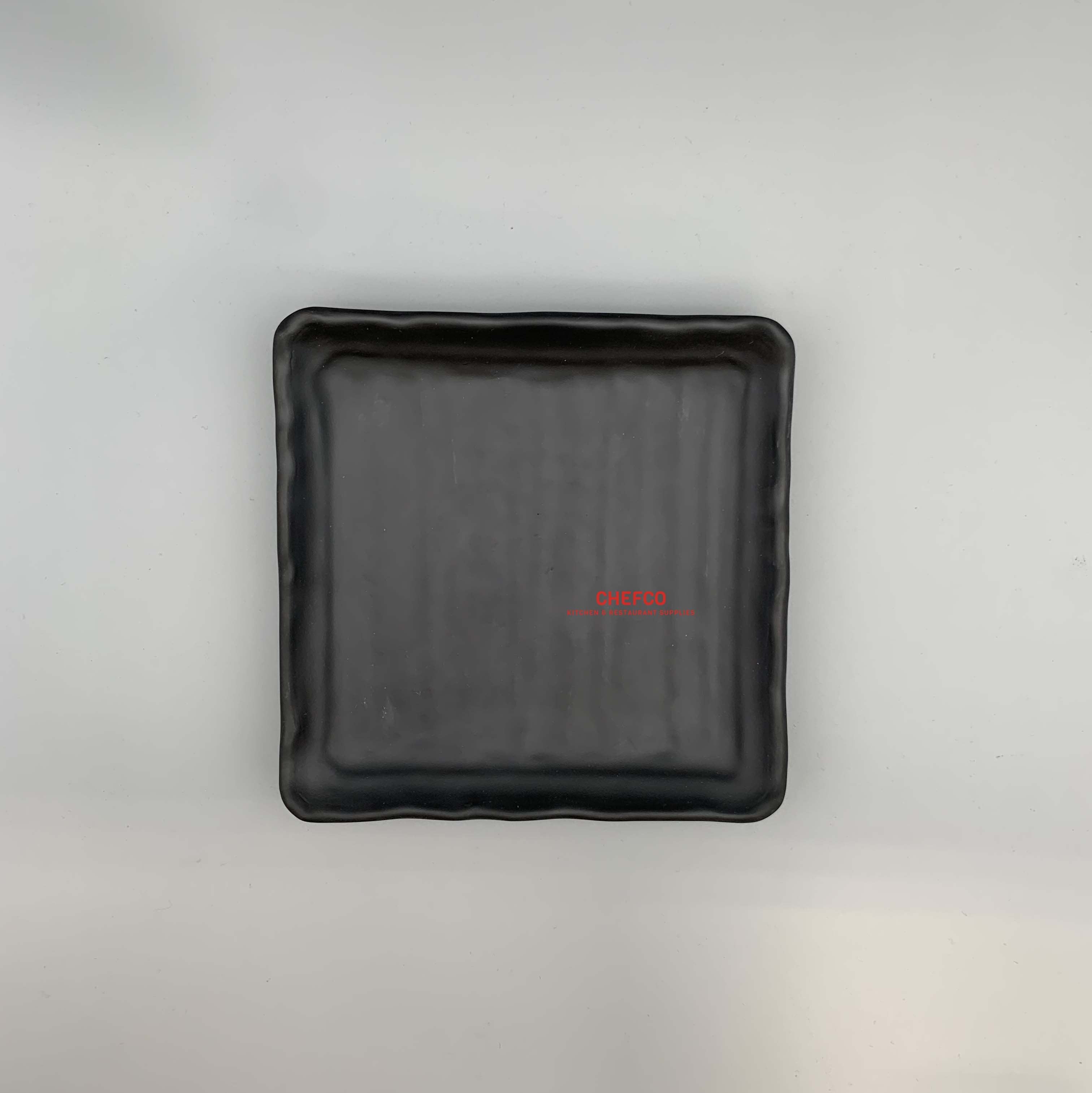 Matte Black Square Rimmed Melamine Plate (G416930) - Chefcoca