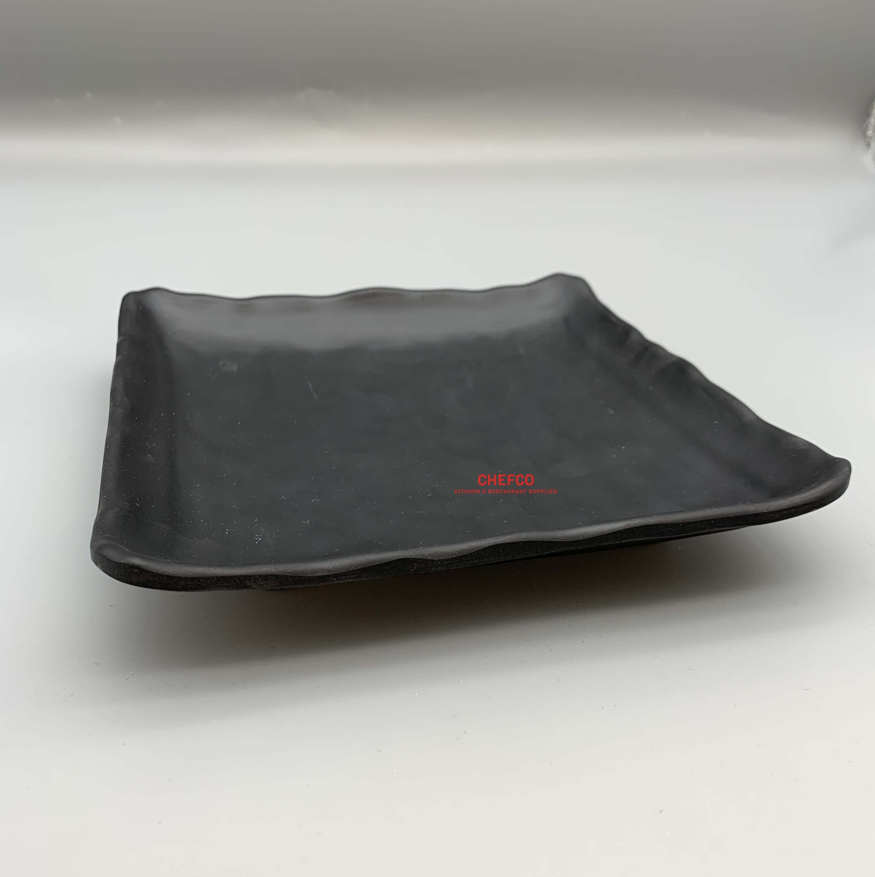 Matte Black Square Rimmed Melamine Plate (G416930) - Chefcoca
