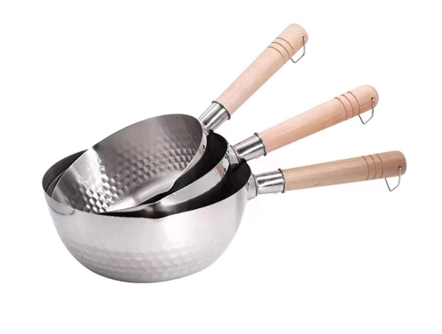 Stainless Steel Sauce Pan with Wooden Handle - Chefcoca