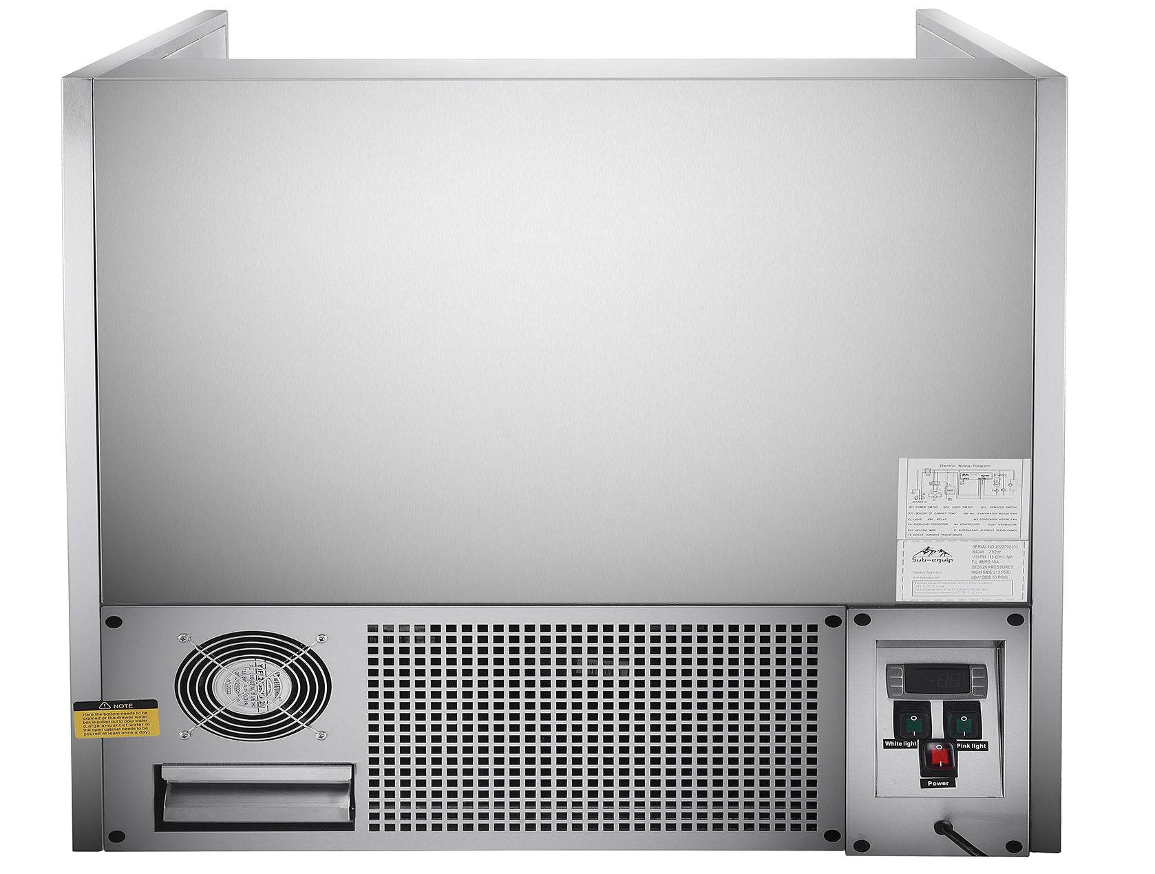 Sub-equip,59" Low Profile Horizontal Air Curtain Open Refrigerated Display Case, Grab and Go refrigerator self-serve counter case (W59" X D34"X H33") - Chefcoca