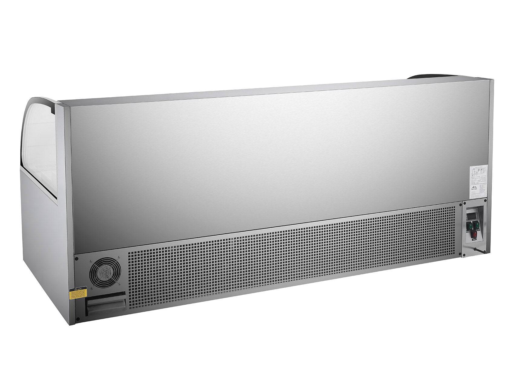 Sub-equip,59" Low Profile Horizontal Air Curtain Open Refrigerated Display Case, Grab and go Refrigerator(W59" X D34"X H33") - Chefcoca