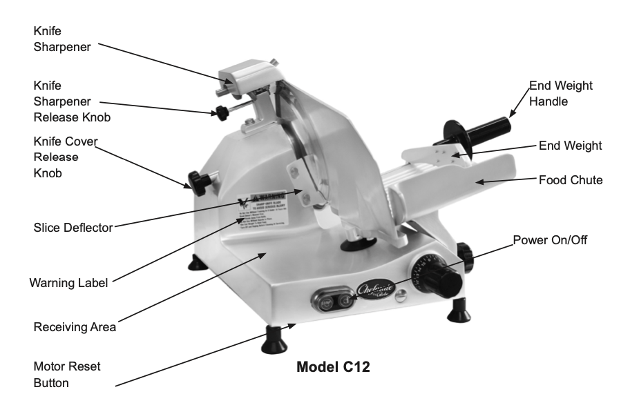 Globe C12 Chefmate 12″ Diameter Blade Manual Economy Duty Meat Slicer, 1/3HP - Chefcoca