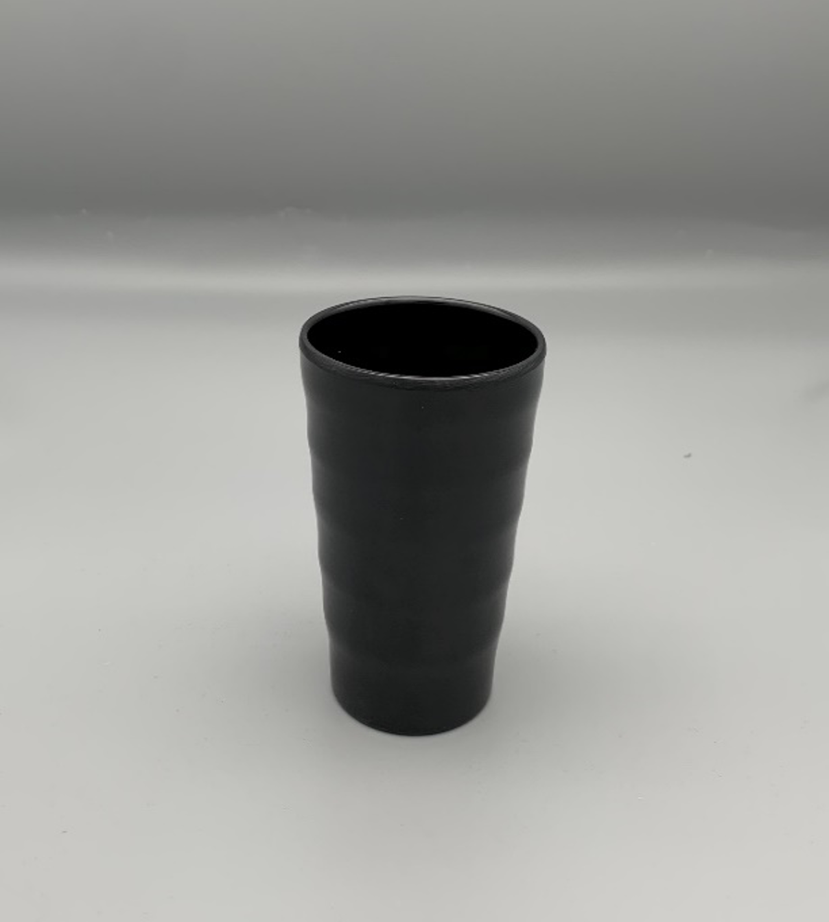 Black Melamine Tapered Ridges Tumbler (HC6028B) - Chefcoca
