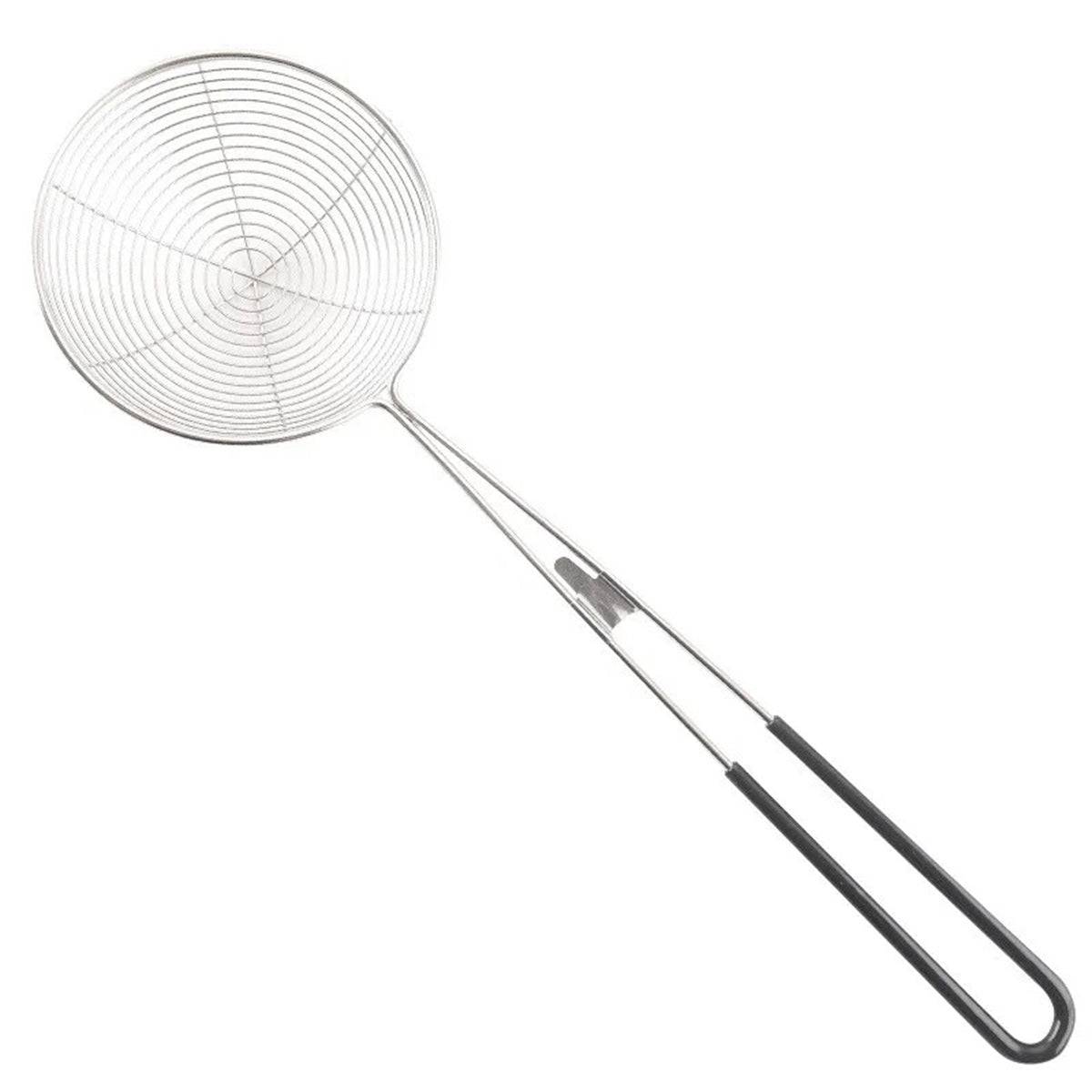 Stainless Steel Hot Pot skimmer, Black Handle - Chefcoca
