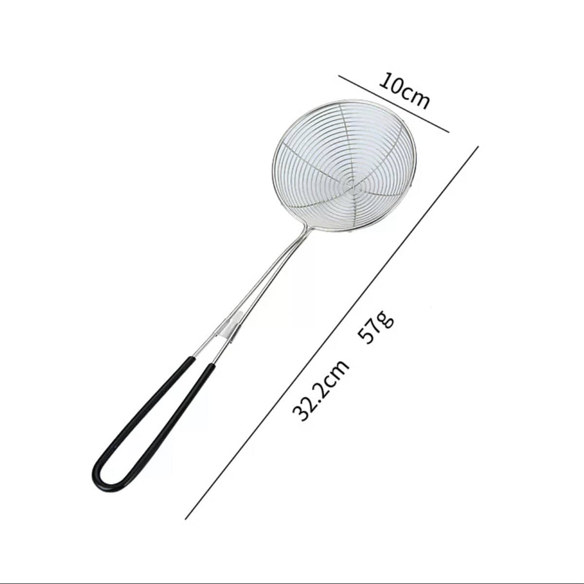 Stainless Steel Hot Pot skimmer, Black Handle - Chefcoca