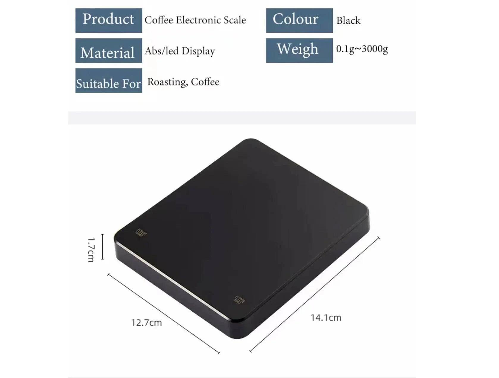 Automatic Timing Coffee Electronic Kitchen Scales, 3KG/0.1G - Chefcoca