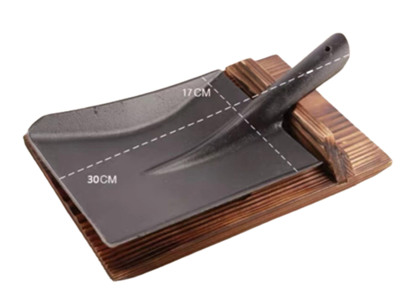 Cast Iron Platter with Wooden Base - Chefcoca