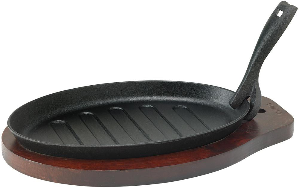 Cast Iron Steak Platter with Gripper 3 Piece Set - Chefcoca