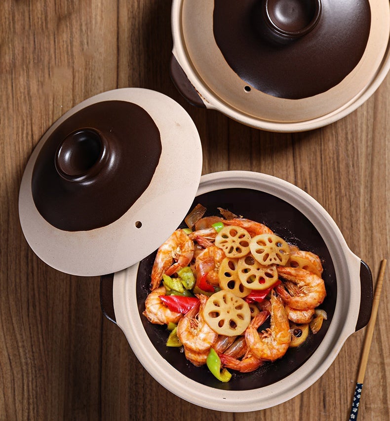 Ceramic Clay Braising and Casserole Shoal Pot with Lid (28-32cm Diameter) - Chefcoca