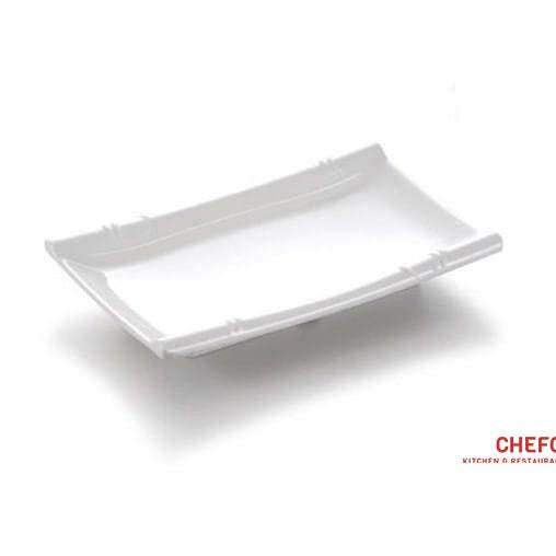 White Bamboo Rim Pattern Melamine Plate (J131) - Chefcoca