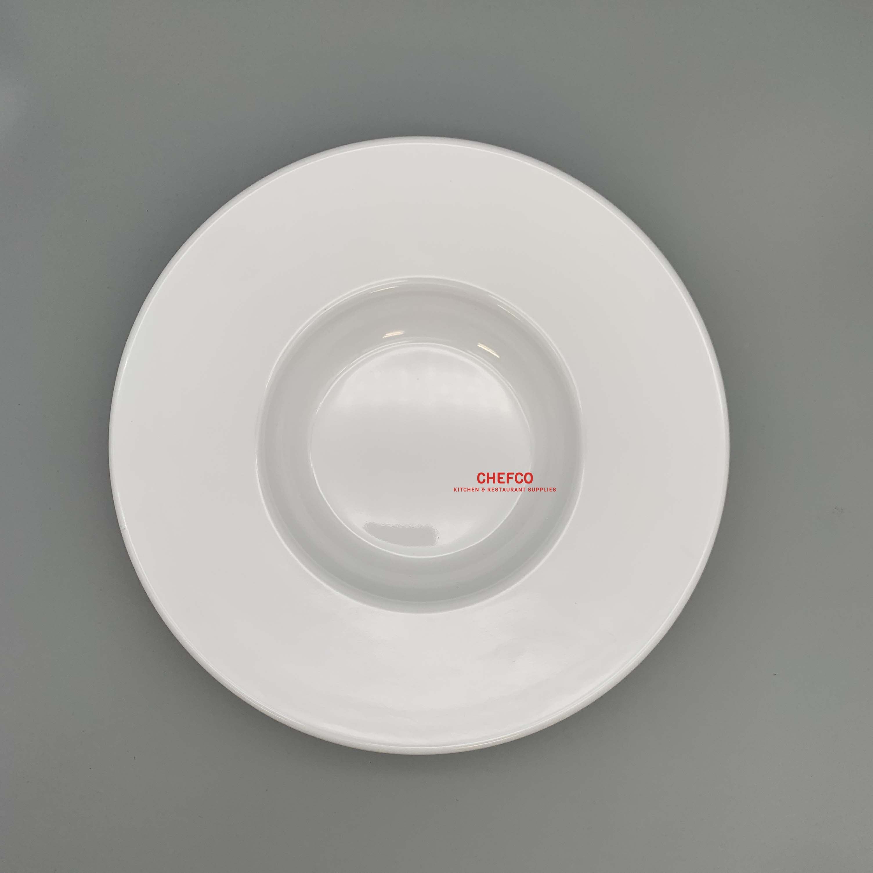 White Flat Rim Melamine Pasta Plate (J222491) - Chefcoca
