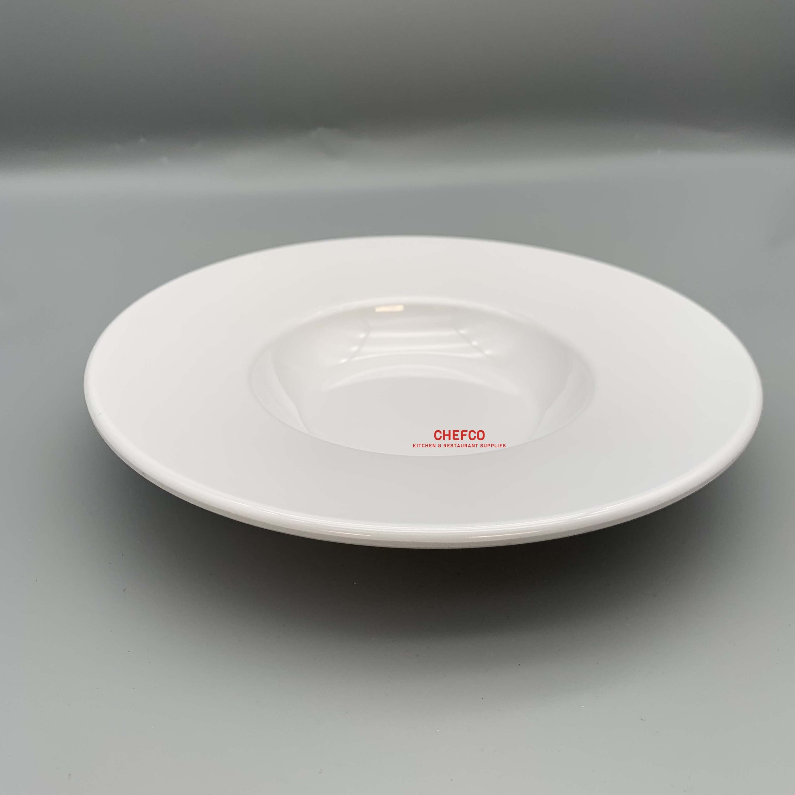 White Flat Rim Melamine Pasta Plate (J222491) - Chefcoca