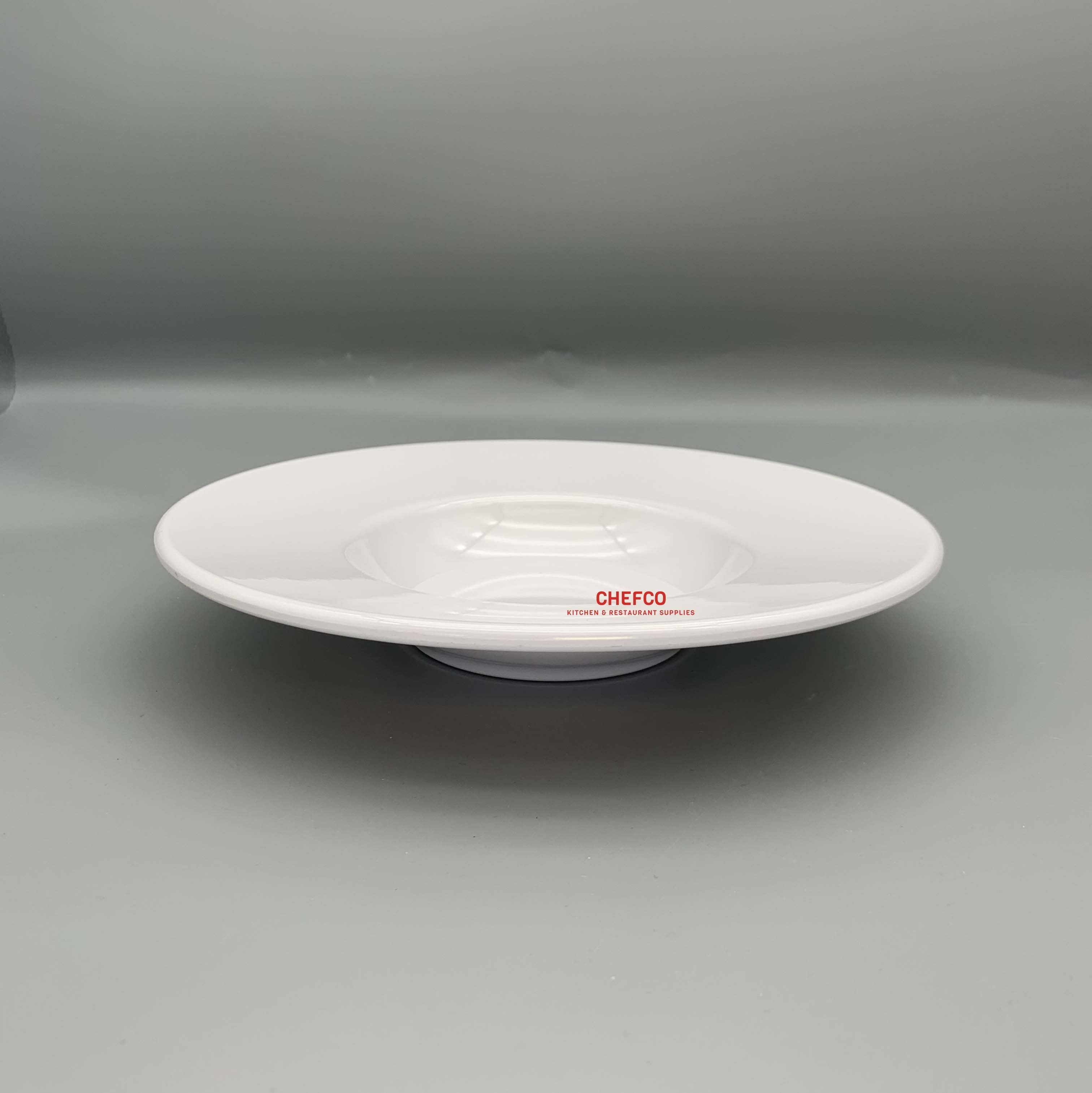 White Flat Rim Melamine Pasta Plate (J222491) - Chefcoca