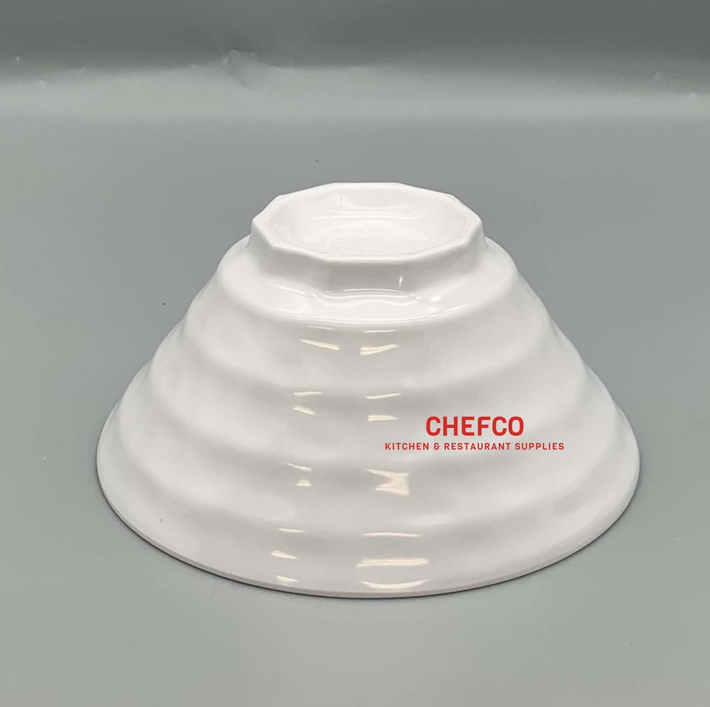 White Textured Waves Melamine Bowl (J2314680) - Chefcoca