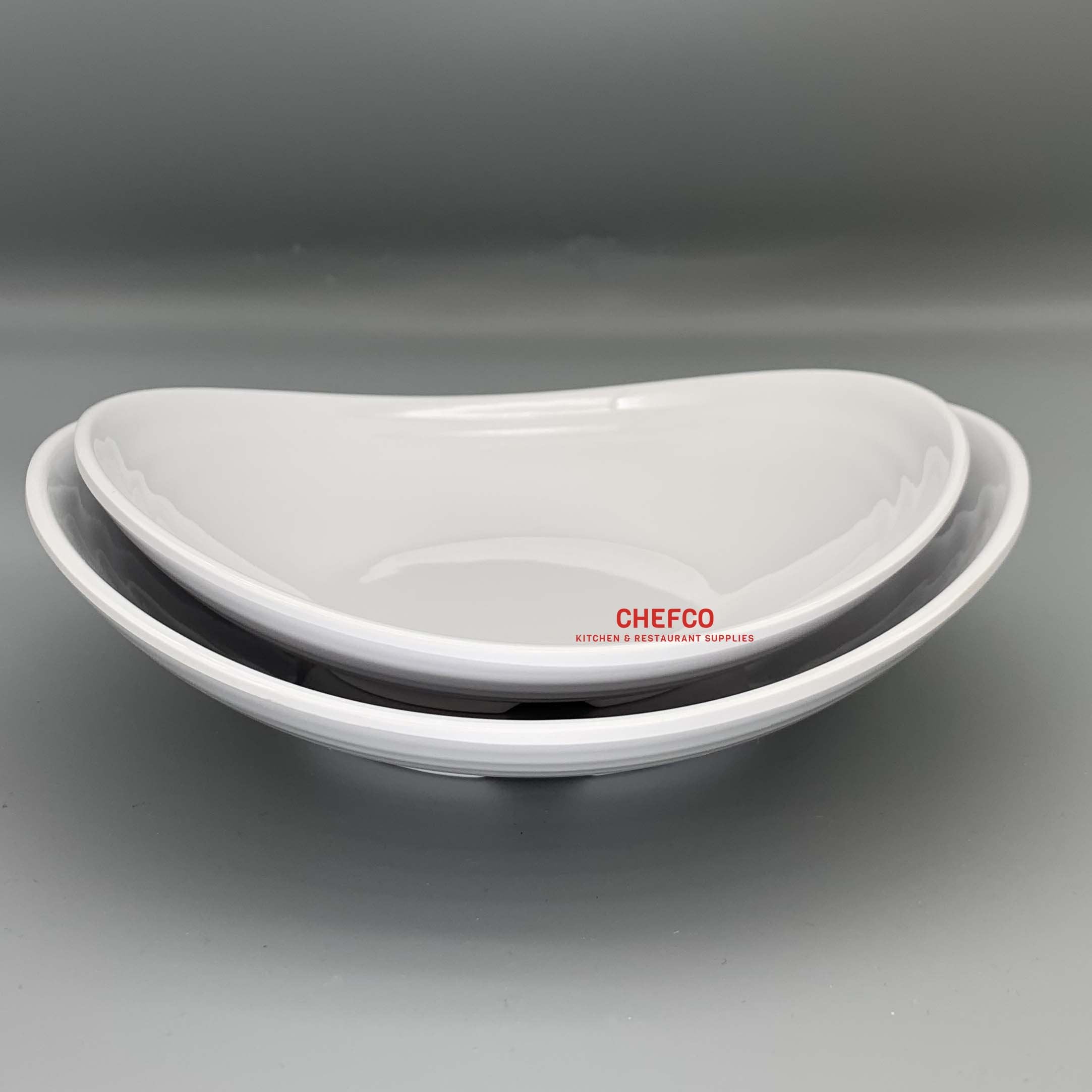 White Deep Geometric Melamine Plate (J236610,J236611) - Chefcoca