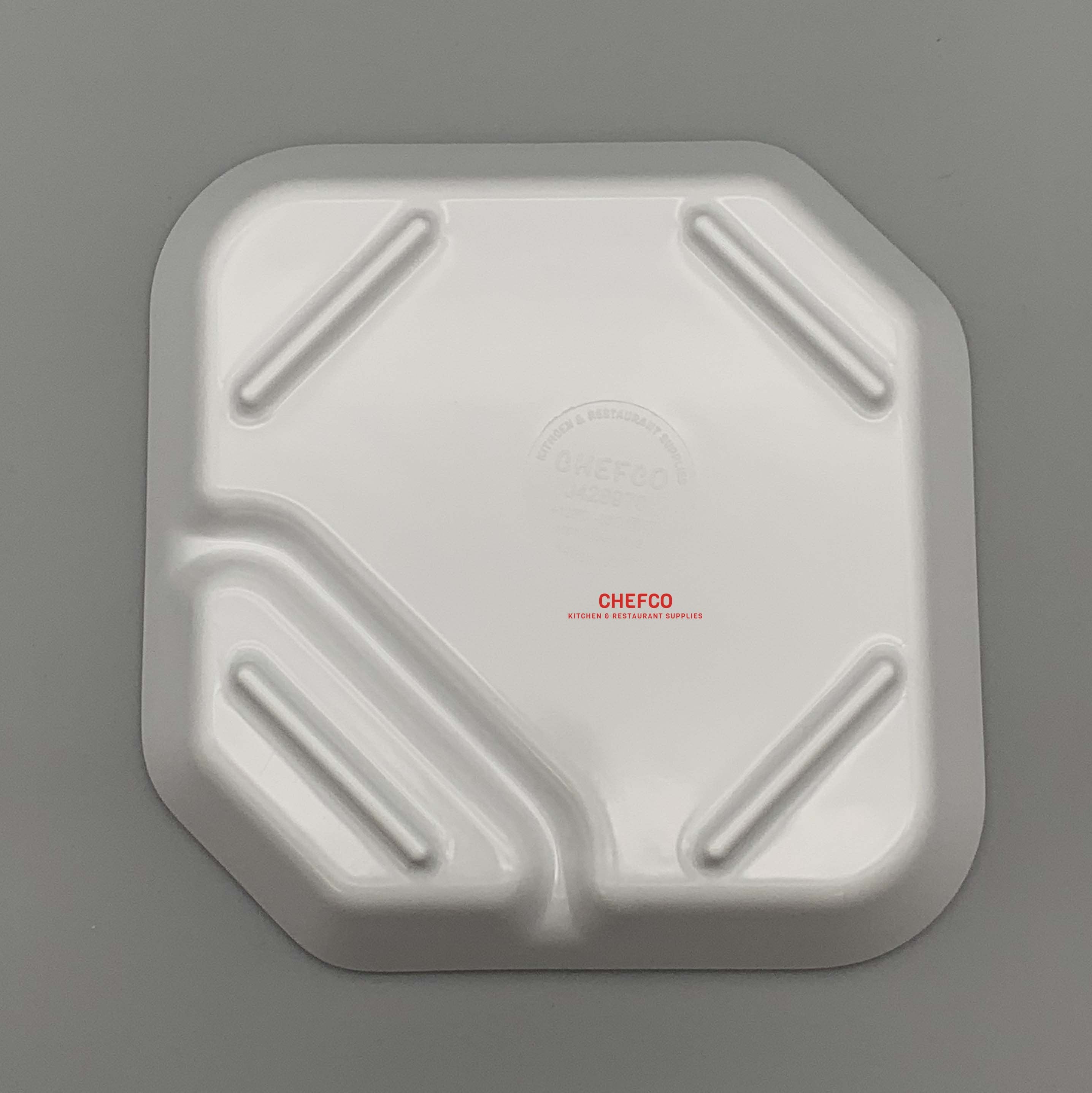 Square Melamine Plate with Sauce Compartment (J428970) - Chefcoca