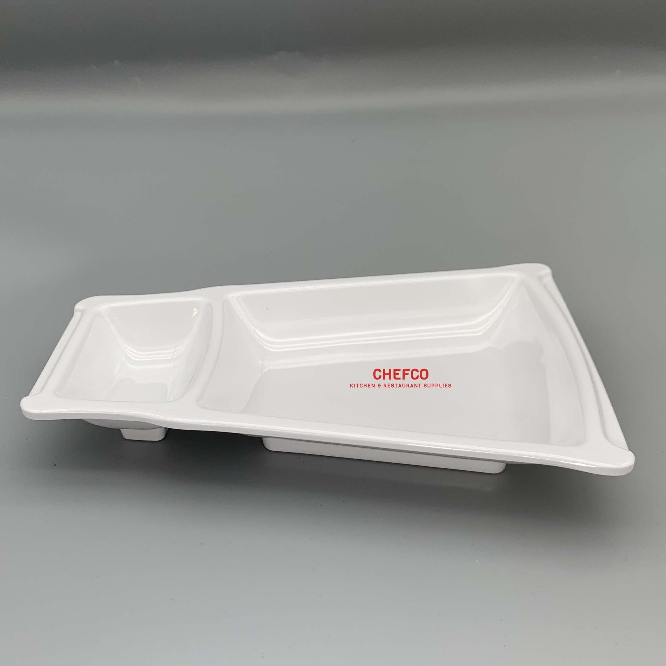 Appetizer Melamine Plate with Sauce Compartment (J528710) - Chefcoca
