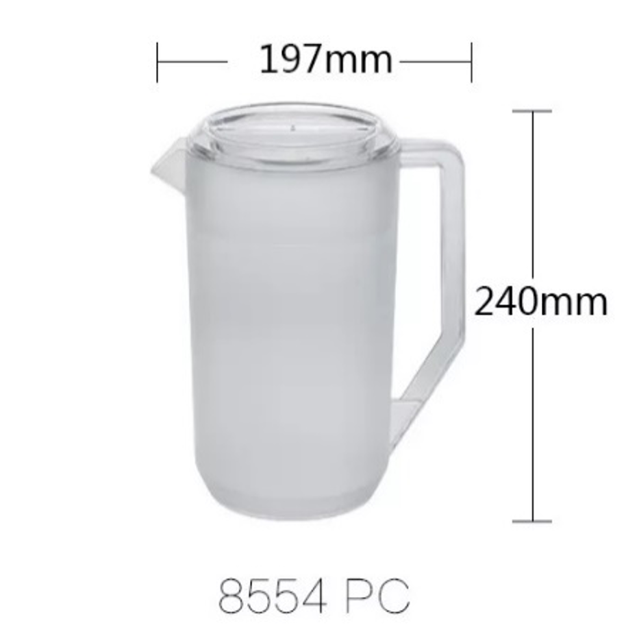 Clear Polycarbonate Water and Beverage Pitcher with Lid (2.4-5L) - Chefcoca