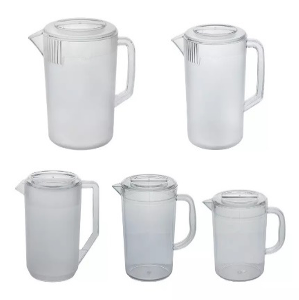 Clear Polycarbonate Water and Beverage Pitcher with Lid (2.4-5L) - Chefcoca