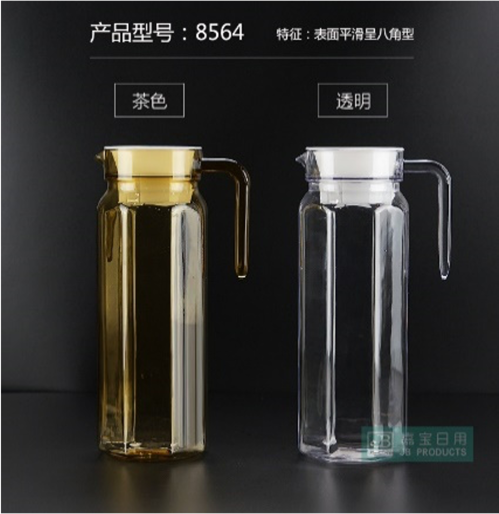 Clear Polycarbonate Octagonal Pitcher (0.5-1L) - Chefcoca