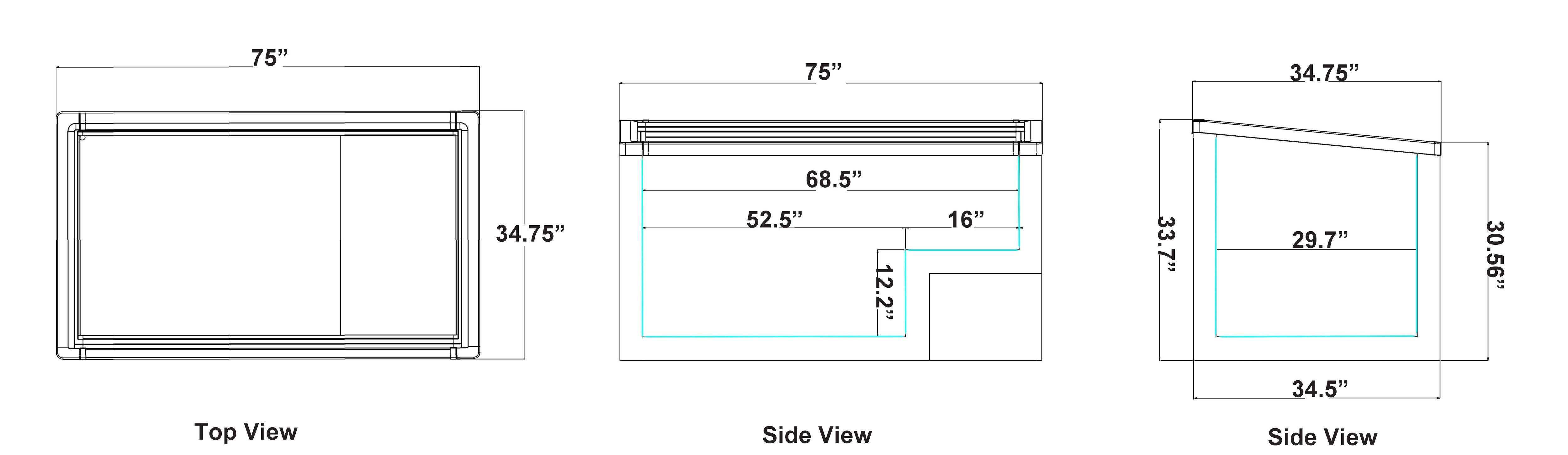 75.5" (800L) Combined Supermarket Jumbo Freezer - Chefcoca