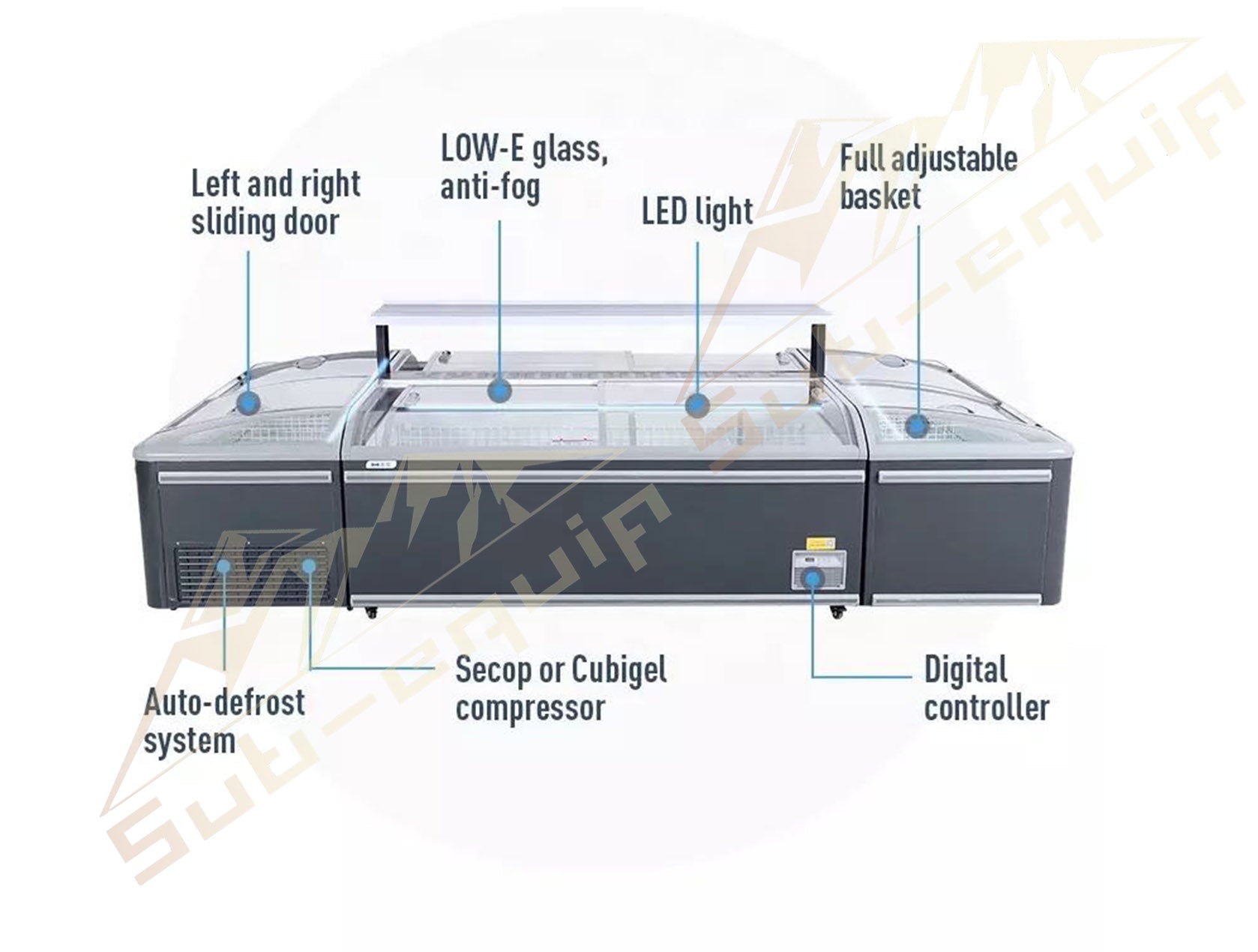 75.5" (800L) Combined Supermarket Jumbo Freezer - Chefcoca