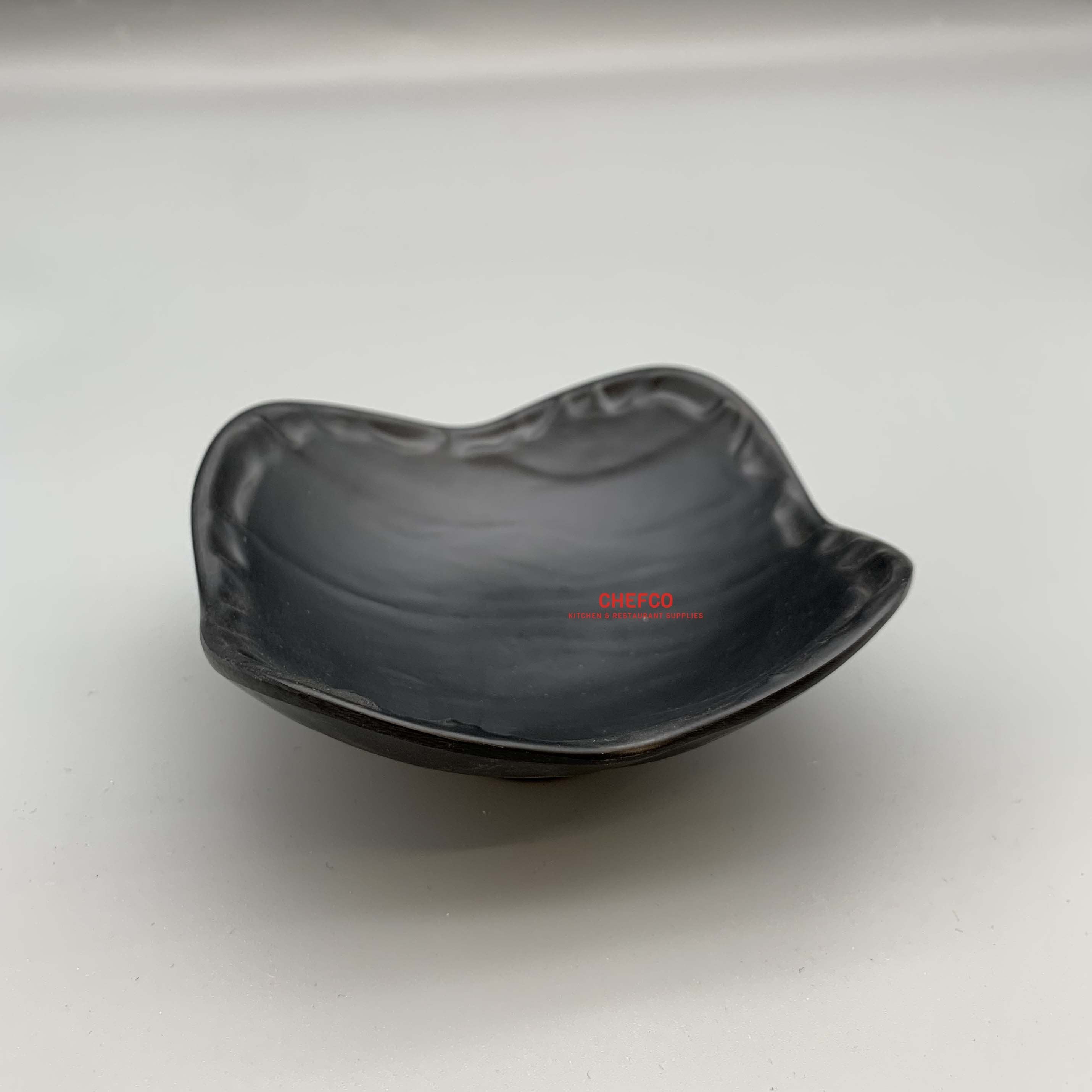 Matte Black Stone Style Sauce Dish (4" x 4") - Chefcoca