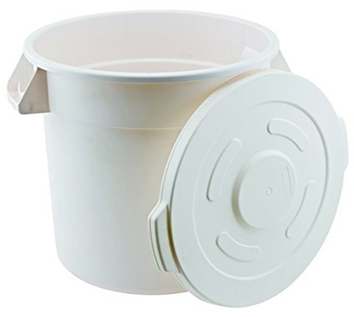White Polypropylene Bulk Storage Container (10-32 Gallons), Lids Sold Separately - Chefcoca