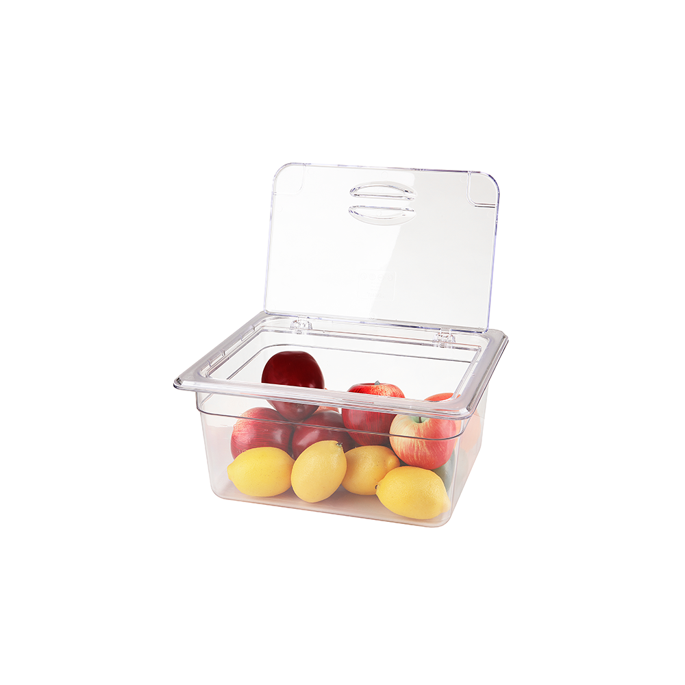 Polycarbonate GN Food Pan Notched Flip Top Style Lid - Chefcoca
