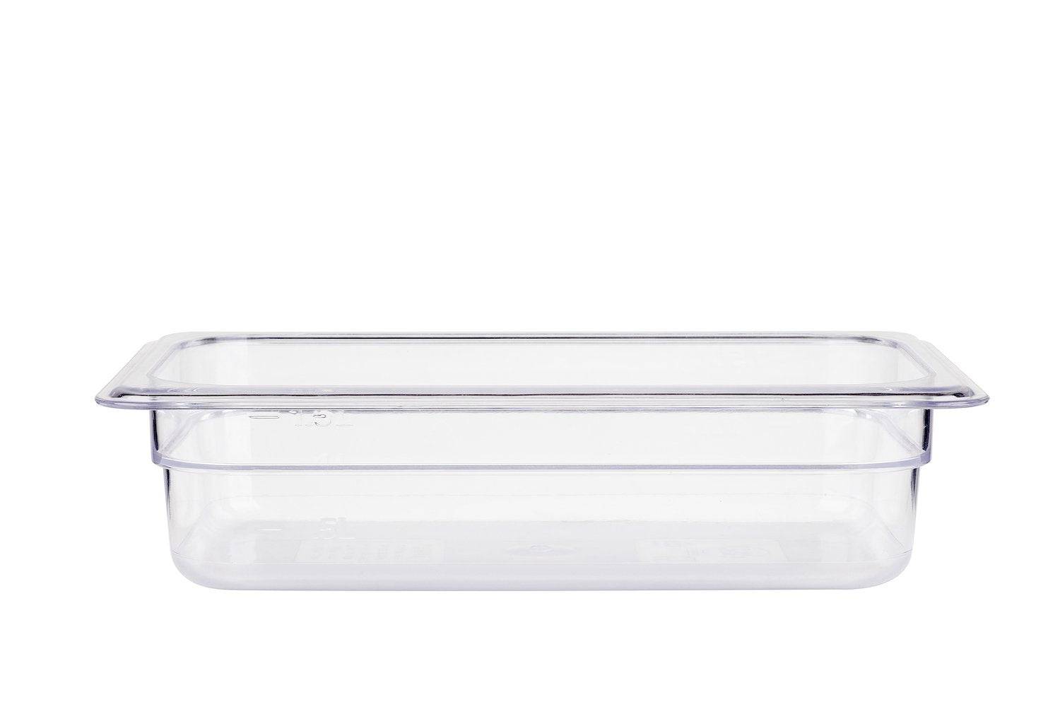 Polycarbonate 1/3 Size (32.5cmL x 17.6cmW) GN Food Pan - Chefcoca