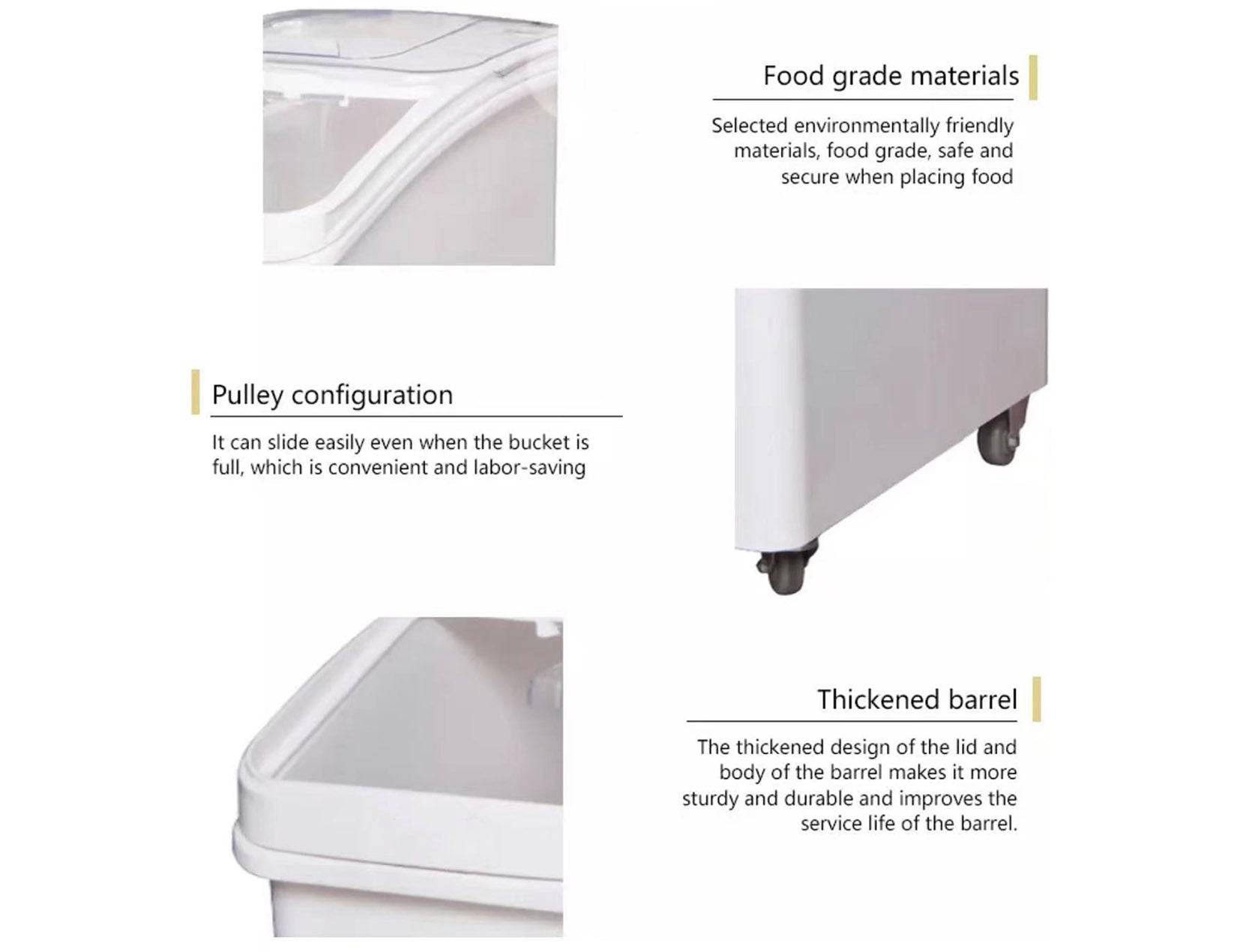 Ingredient Bins with 3" Casters - Chefcoca