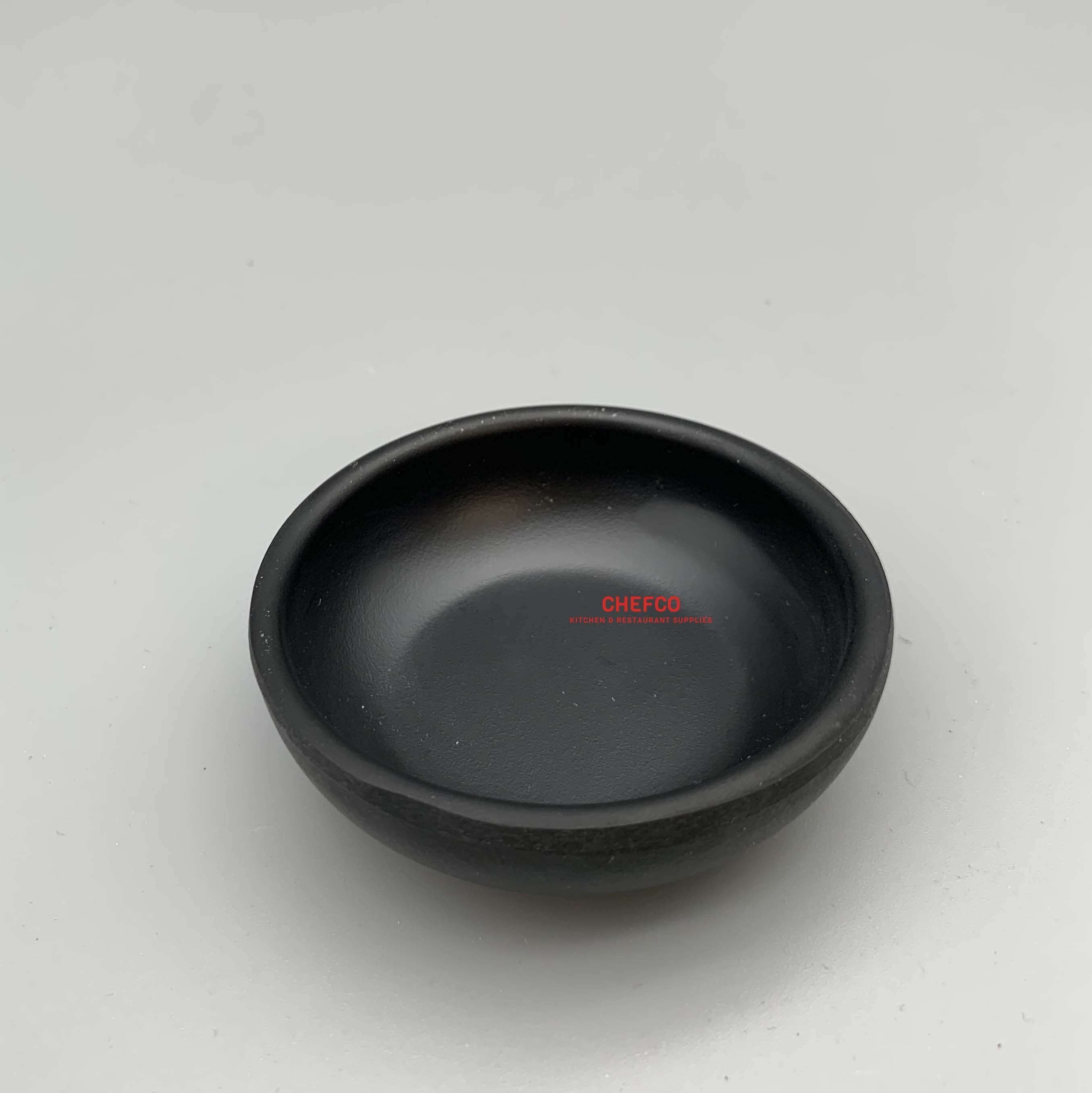 Matte Black Oval Melamine Sauce Dish (7.5cm Dia.) - Chefcoca