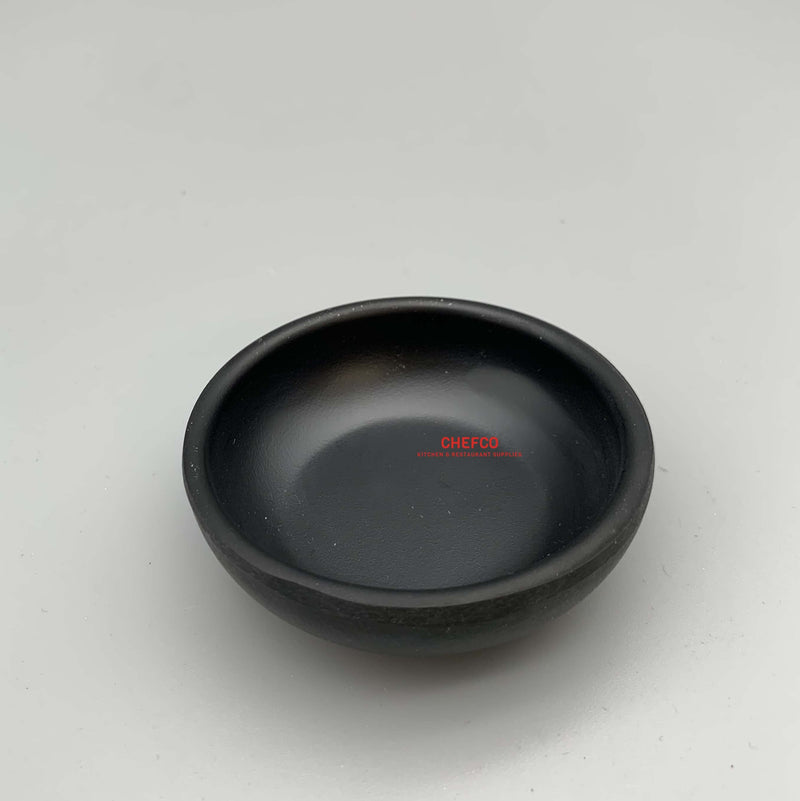 Matte Black Oval Melamine Sauce Dish (7.5cm Dia.)