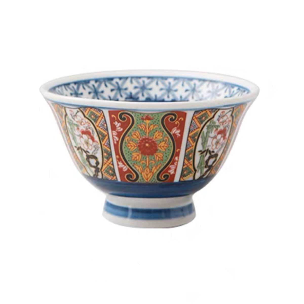 Japanese Zakka Style Rice Bowl, Red Plum Pattern (KF1265) - Chefcoca
