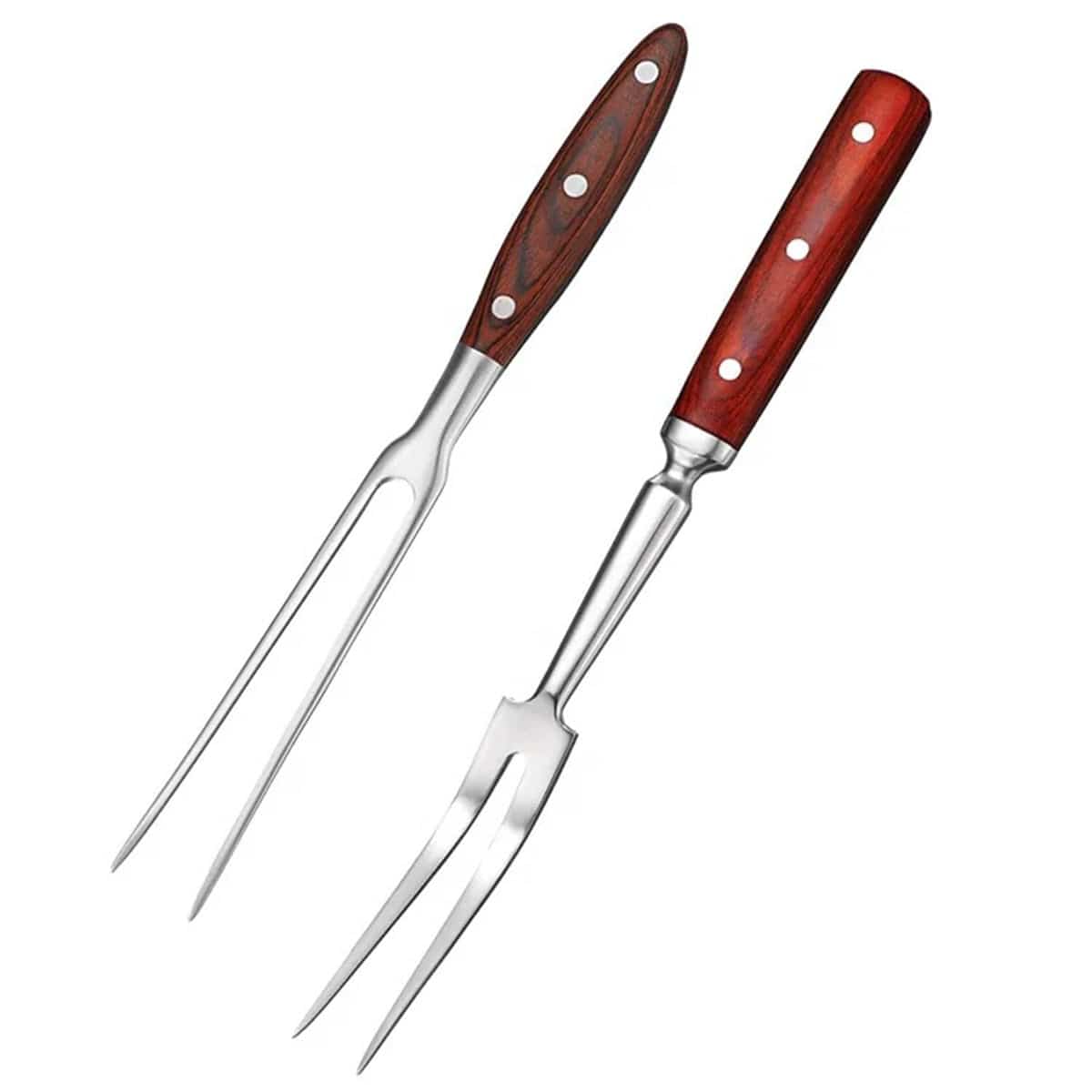 High Quality Wood Handle Stainless Steels Kitchen Carving Fork, 430 s/s - Chefcoca